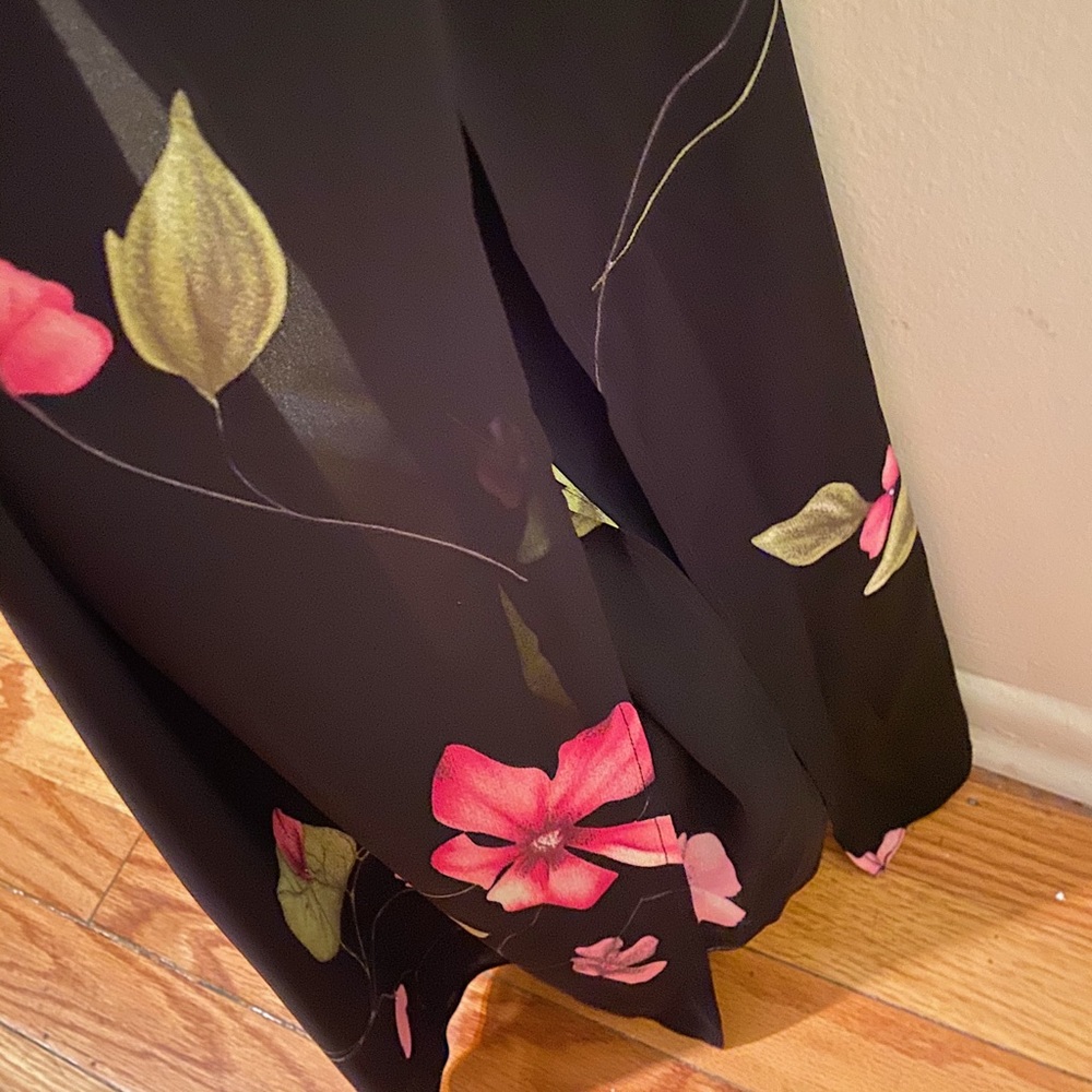 Vintage Black Floral Maxi Dress - Picture 3 of 5